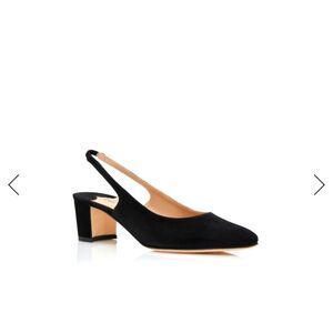 Manolo Blahnik Allurasan Black Suede Slingback Pumps Size 9.5